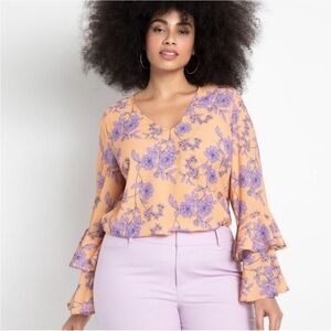 Eloquii Women's Floral Top Sz 18 NWT